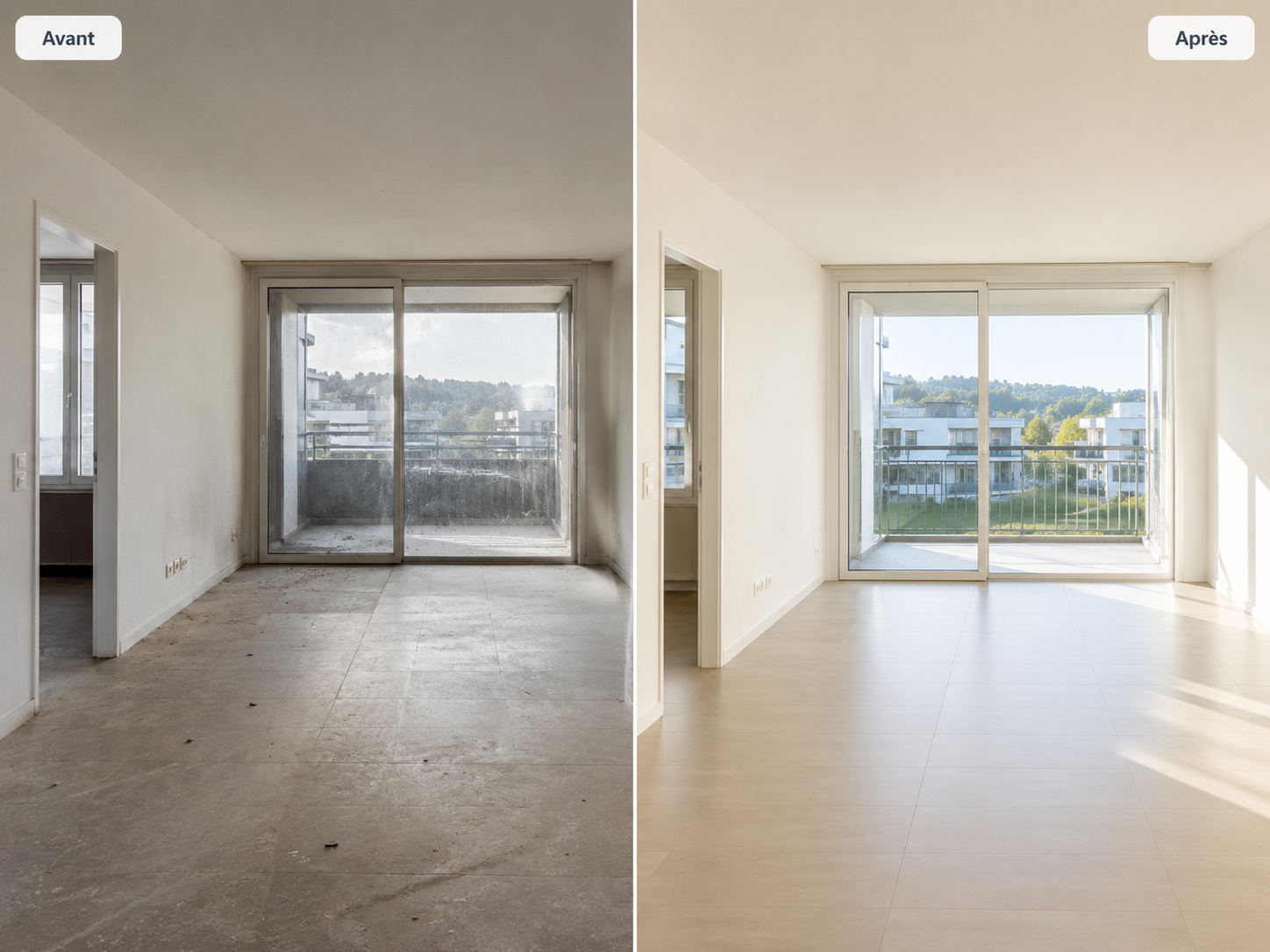 Reinigung und Auffrischung einer leeren Wohnung